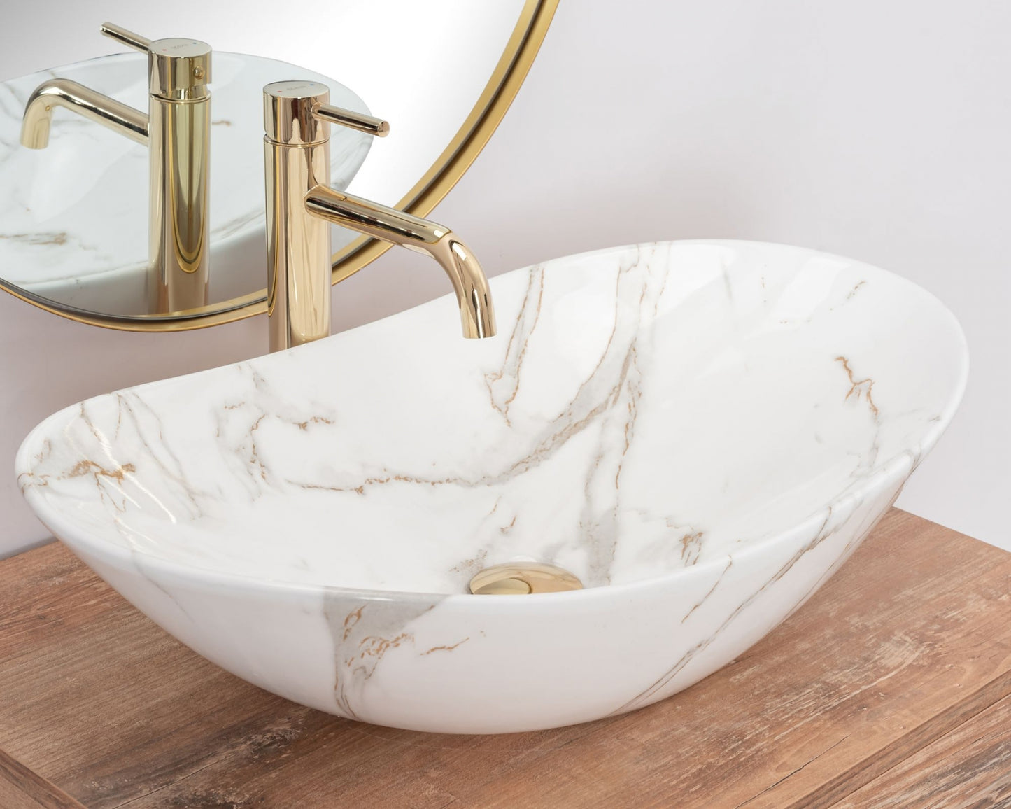 Lavoar blat Rea Royal 60 Shiny Aiax, 60x36cm, ceramica sanitara - MarbelOn