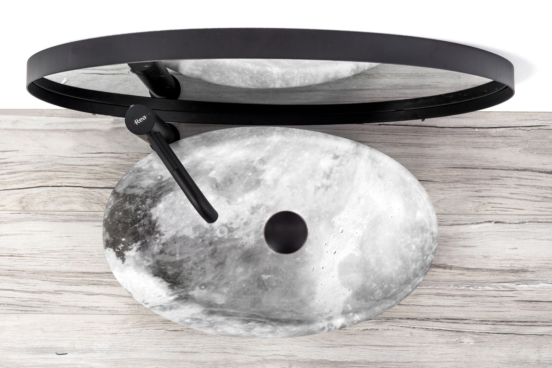 Lavoar blat Rea Roxy Stone Light Grey, 49x31cm, ceramica sanitara - MarbelOn