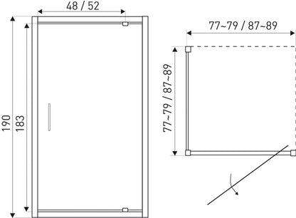 Cabina Dus Tomar, 80x80cm, cadita inclusa, finisaj negru mat, sticla securizata