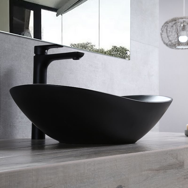 Lavoar blat Rea Royal Mat Black, 61.5x37cm, ceramica sanitara - MarbelOn