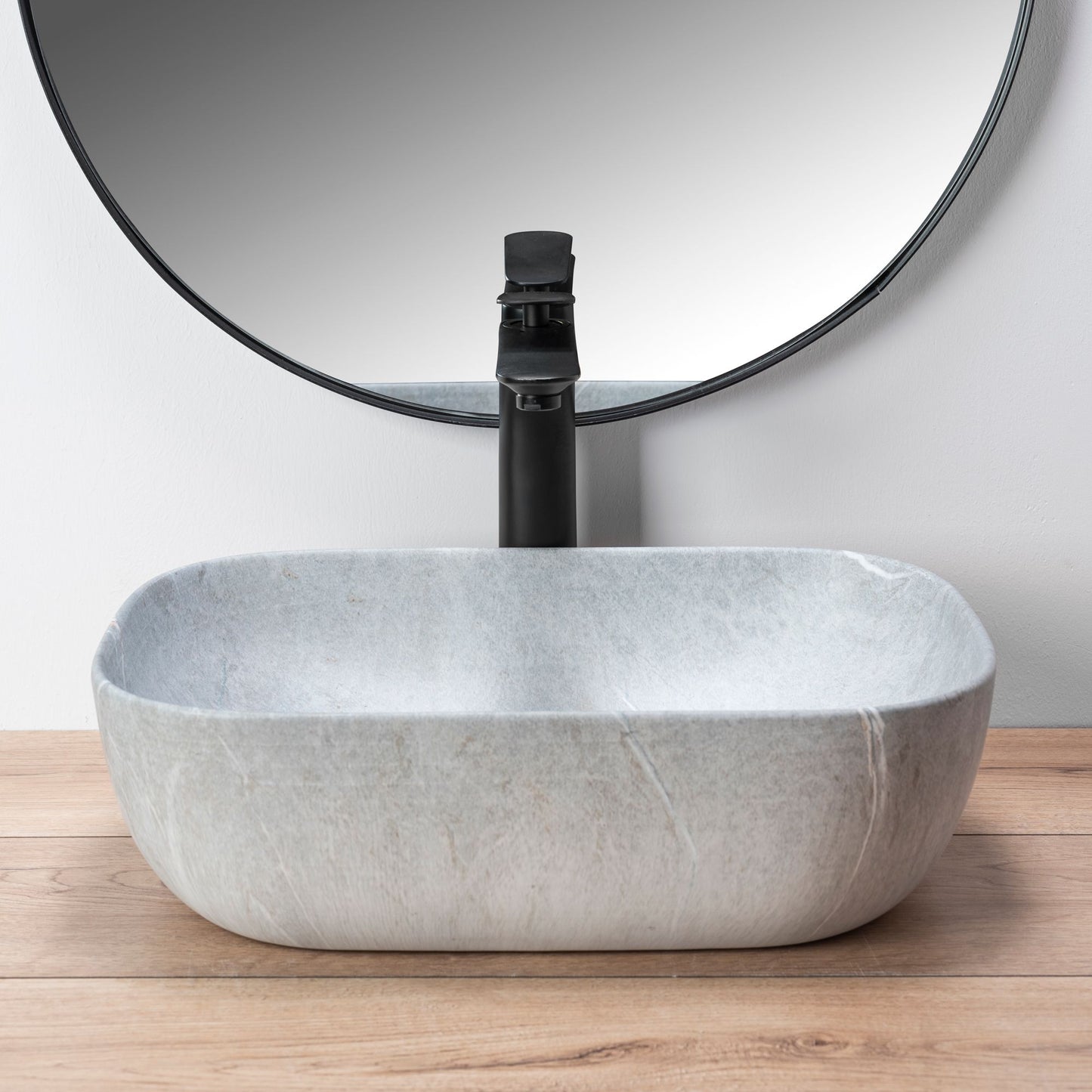 Lavoar blat Rea Livia Grey, 46.5x33.5cm, ceramica sanitara - MarbelOn