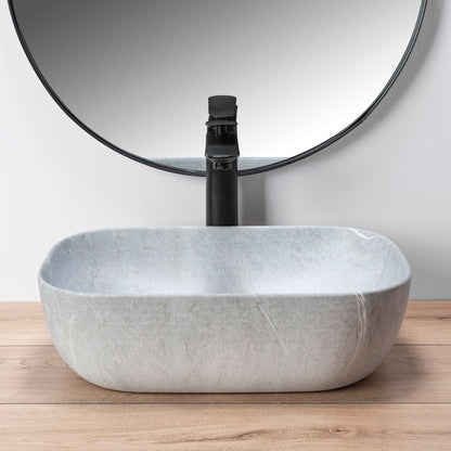 Lavoar blat Rea Livia Grey, 46.5x33.5cm, ceramica sanitara - MarbelOn