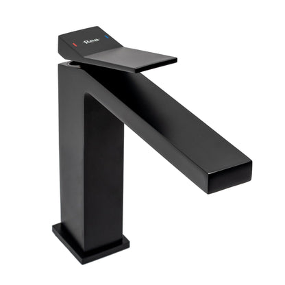 Baterie lavoar Rea Duet Black, alama, 15.5 cm, finisaj negru mat - MarbelOn