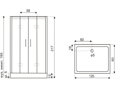 Cabina de dus cu hidromasaj Toulouse, 120x80x215 cm, panou de control, Led, radio, ventilator - MarbelOn