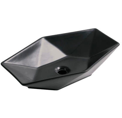 Lavoar blat KR-570, 57.5x36.5cm, ceramica sanitara, finisaj negru mat