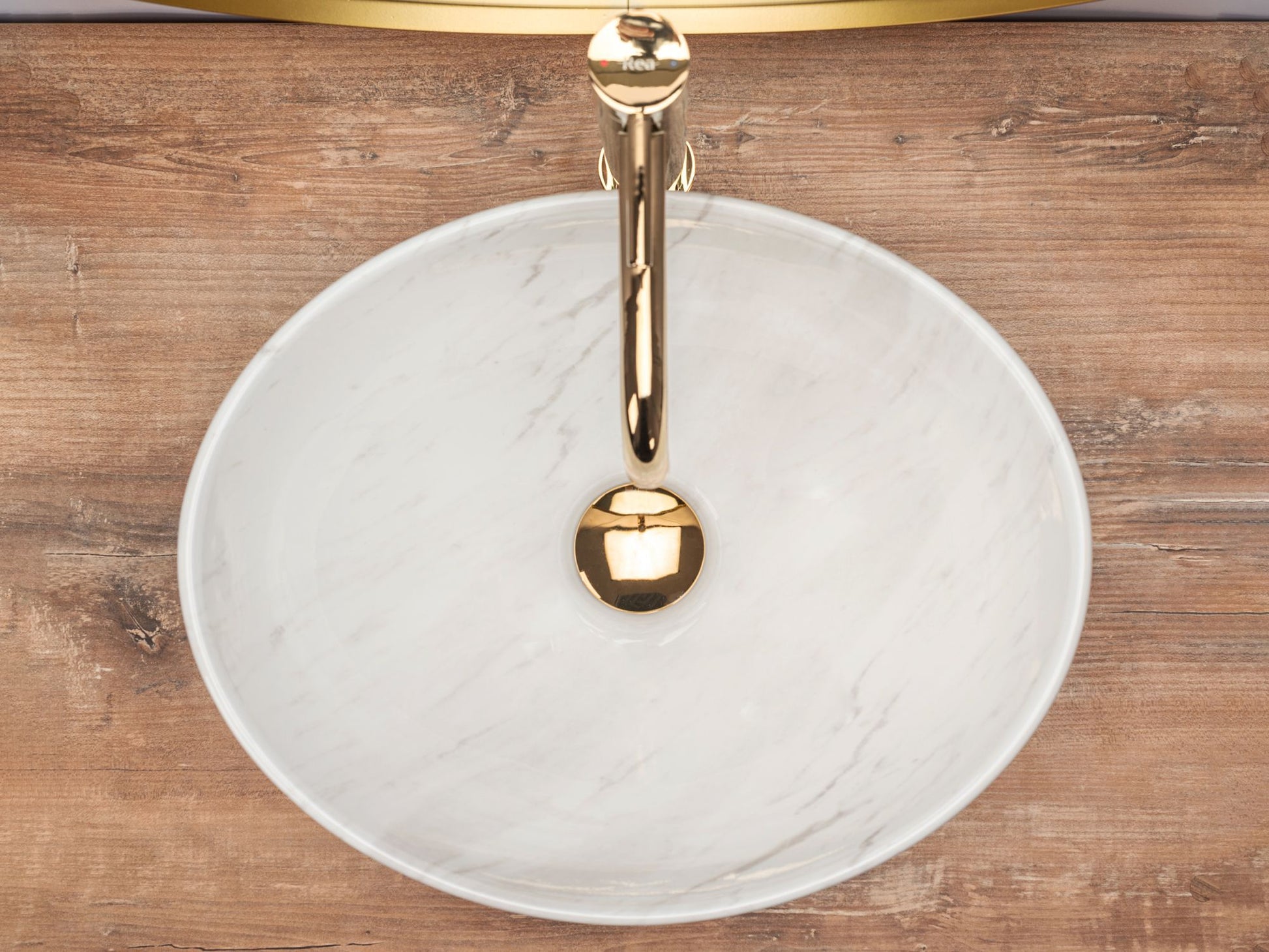 Lavoar blat Rea Sofia Calala Marble, 41x34.5cm, ceramica sanitara - MarbelOn