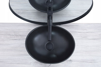 Lavoar blat Sofia, 41x34.5cm, ceramica sanitara, finisaj negru mat