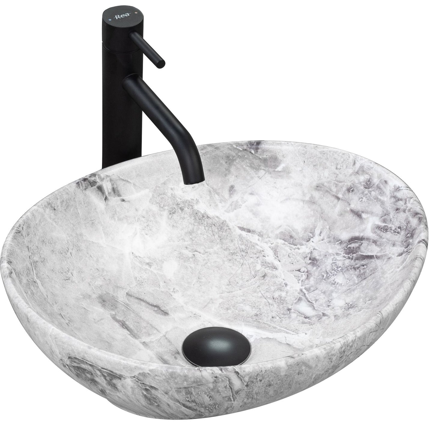 Lavoar blat Rea Sofia Stone, 41x34.5cm, ceramica sanitara