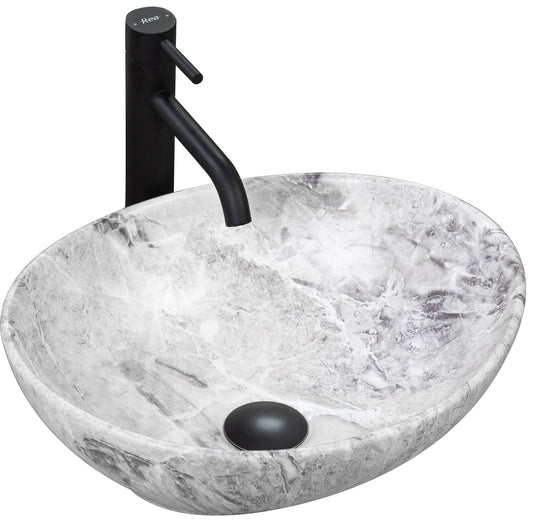 Lavoar blat Rea Sofia Stone, 41x34.5cm, ceramica sanitara
