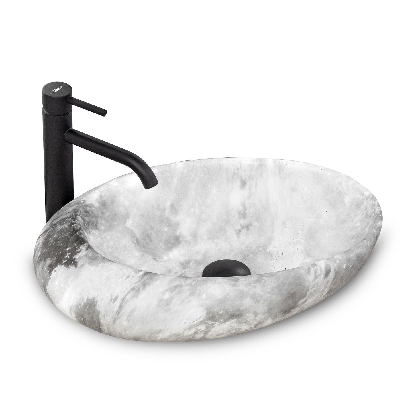 Lavoar blat Rea Roxy Stone Light Grey, 49x31cm, ceramica sanitara - MarbelOn