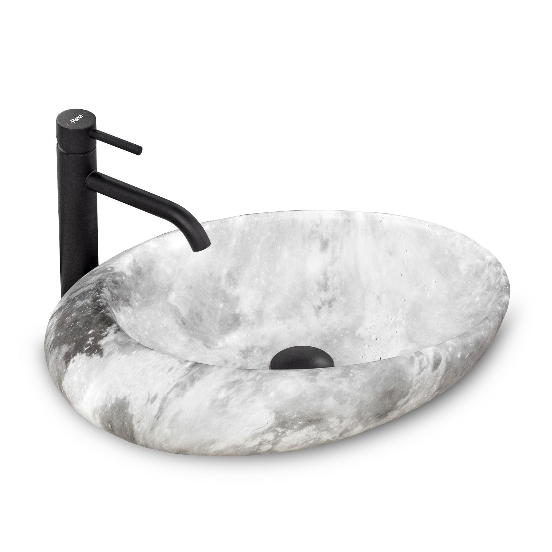 Lavoar blat Rea Roxy Stone Light Grey, 49x31cm, ceramica sanitara - MarbelOn