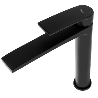 Baterie lavoar Rea Luppo Black, 25.5 cm, alama, finisaj negru mat - MarbelOn
