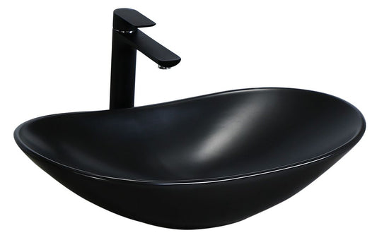Lavoar blat Rea Royal Mat Black, 61.5x37cm, ceramica sanitara - MarbelOn