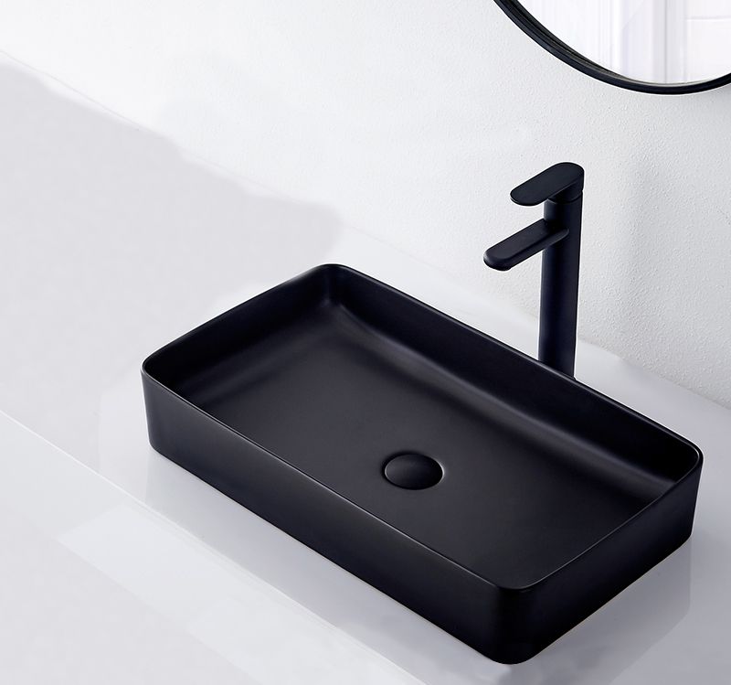 Lavoar blat Rea Denis Black, 61x35cm, ceramica sanitara - MarbelOn