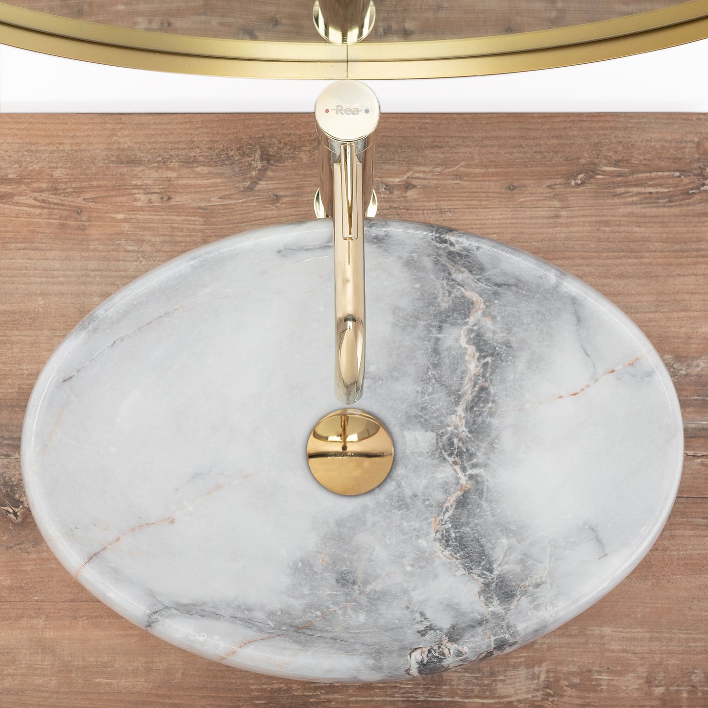 Lavoar blat Rea Linda Granit, 48.5x34cm, ceramica sanitara - MarbelOn