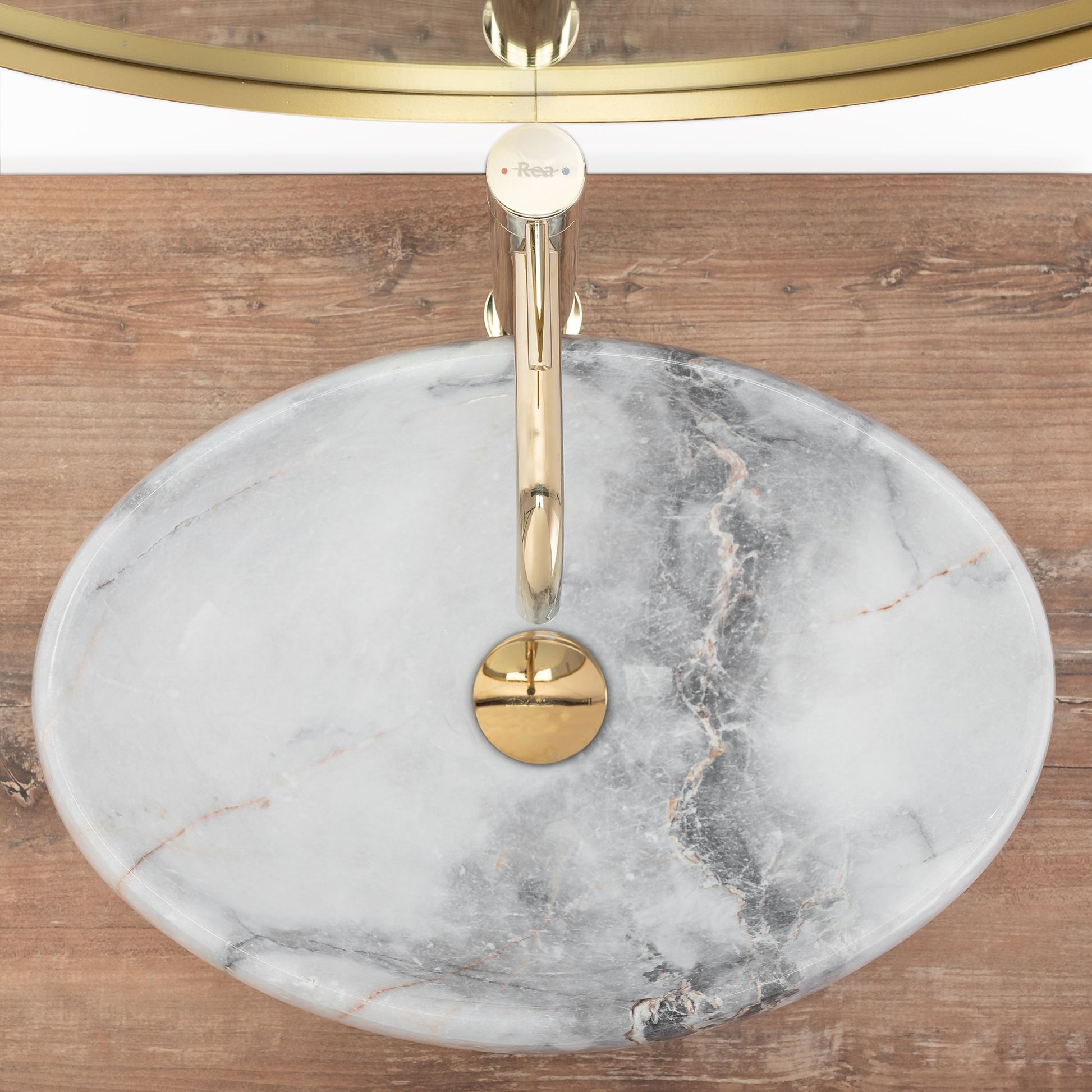 Lavoar blat Rea Linda Granit, 48.5x34cm, ceramica sanitara - MarbelOn