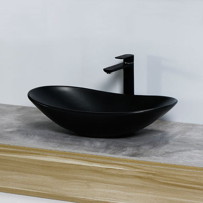 Lavoar blat Rea Royal Mat Black, 61.5x37cm, ceramica sanitara - MarbelOn