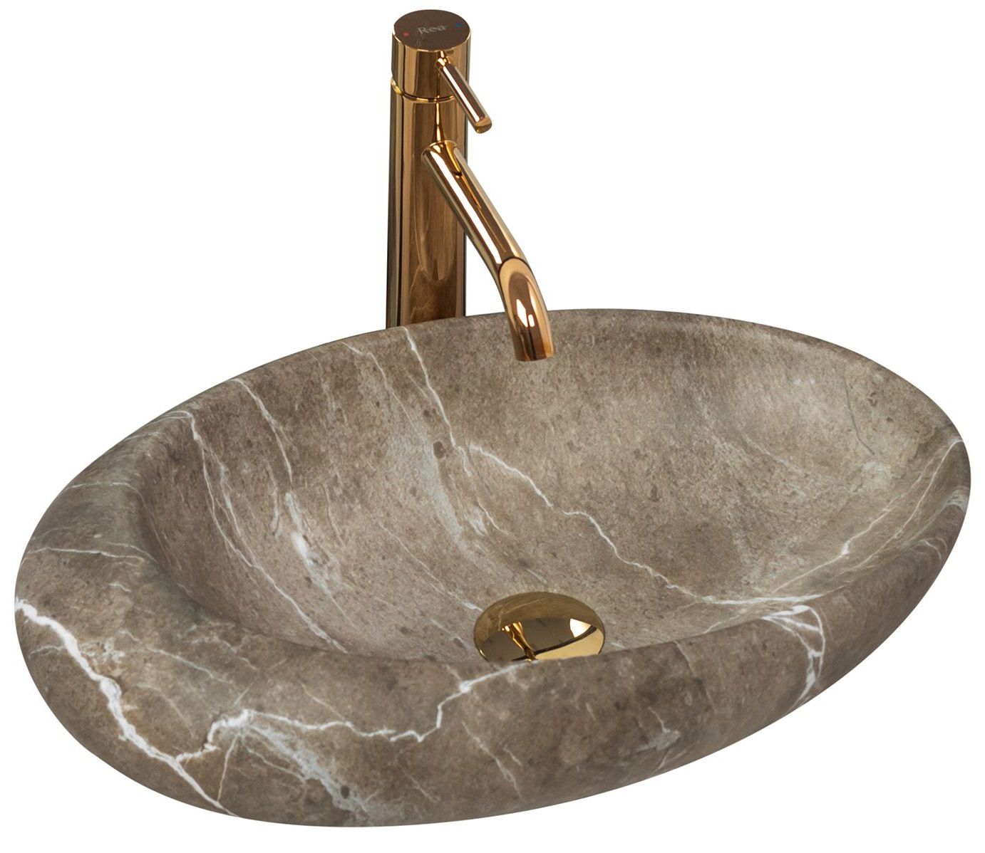 Lavoar blat Rea Roxy B Stone, 49x31cm, ceramica sanitara - MarbelOn