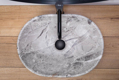 Lavoar blat Rea Lara Stone, 48.5x35cm, ceramica sanitara - MarbelOn