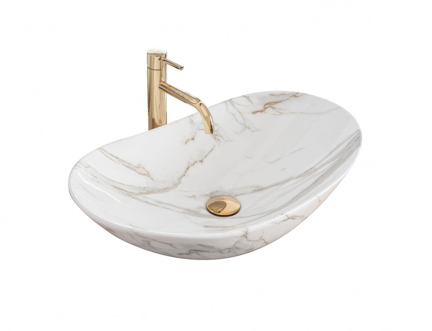 Lavoar blat Rea Royal 60 Shiny Aiax, 60x36cm, ceramica sanitara - MarbelOn