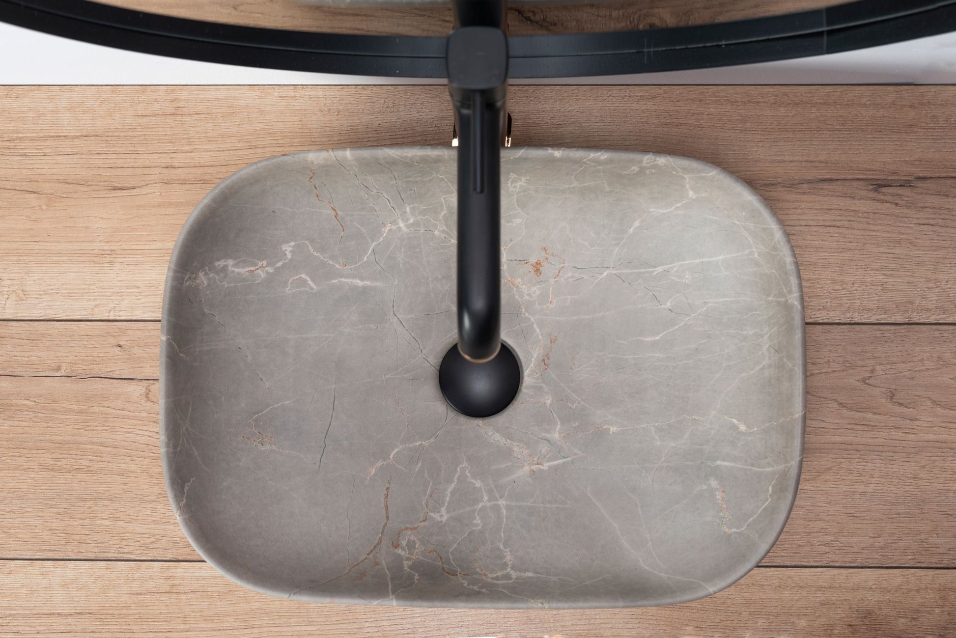 Lavoar blat Rea Livia Beige, 46.5x33.5cm, ceramica sanitara - MarbelOn