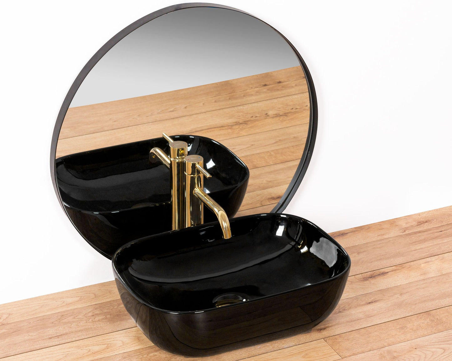 Lavoar blat Rea Belinda Black, 46.5x33.5cm, ceramica sanitara - MarbelOn