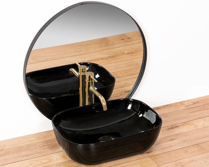 Lavoar blat Rea Belinda Black, 46.5x33.5cm, ceramica sanitara - MarbelOn
