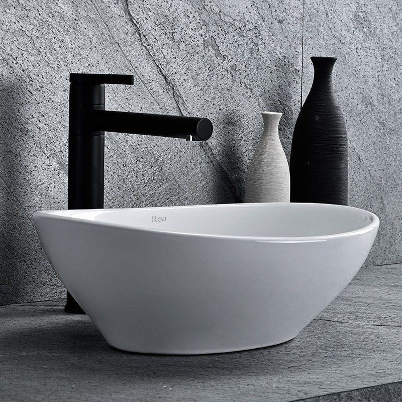 Lavoar blat Rea Sofia, 41x34cm, ceramica sanitara
