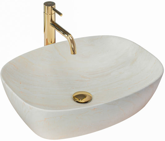 Lavoar blat Rea Ivory, 51x39.5cm, ceramica sanitara - MarbelOn