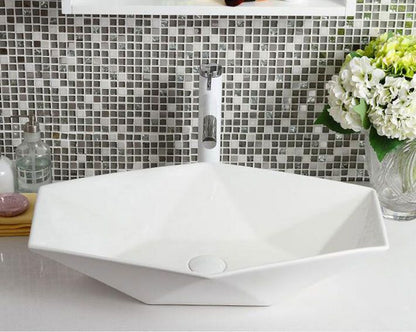 Lavoar blat Rea Vegas White, 57x37cm, ceramica sanitara - MarbelOn
