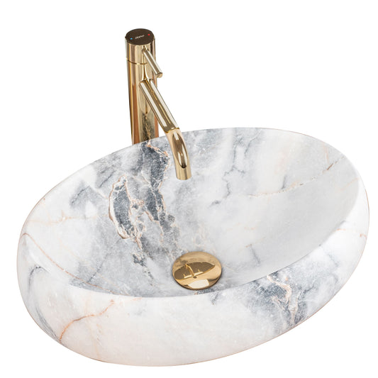 Lavoar blat Rea Linda Granit Mat, 48.5x34cm, ceramica sanitara - MarbelOn