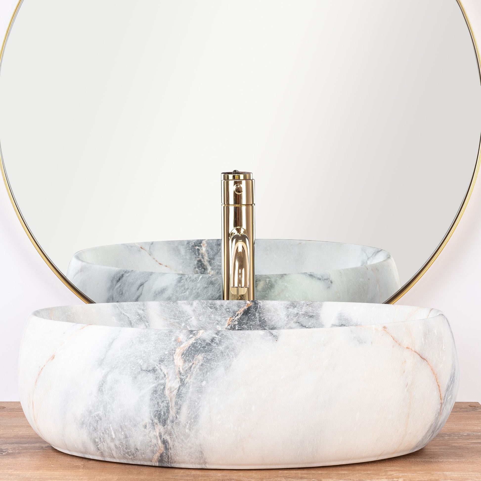 Lavoar blat Rea Linda Granit Mat, 48.5x34cm, ceramica sanitara - MarbelOn