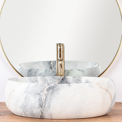 Lavoar blat Rea Linda Granit Mat, 48.5x34cm, ceramica sanitara - MarbelOn
