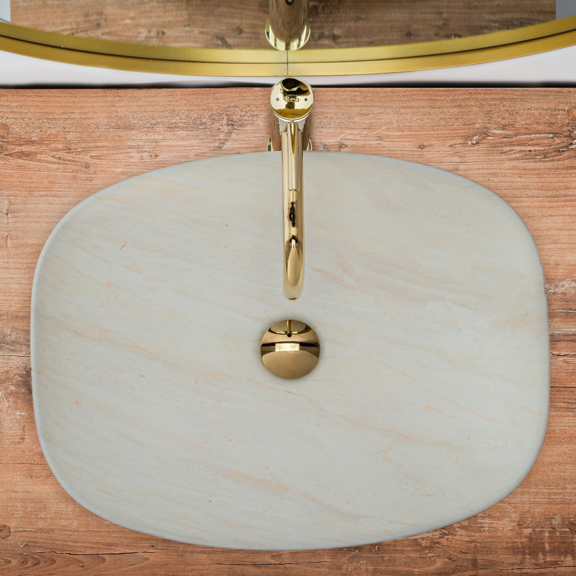 Lavoar blat Rea Ivory, 51x39.5cm, ceramica sanitara - MarbelOn