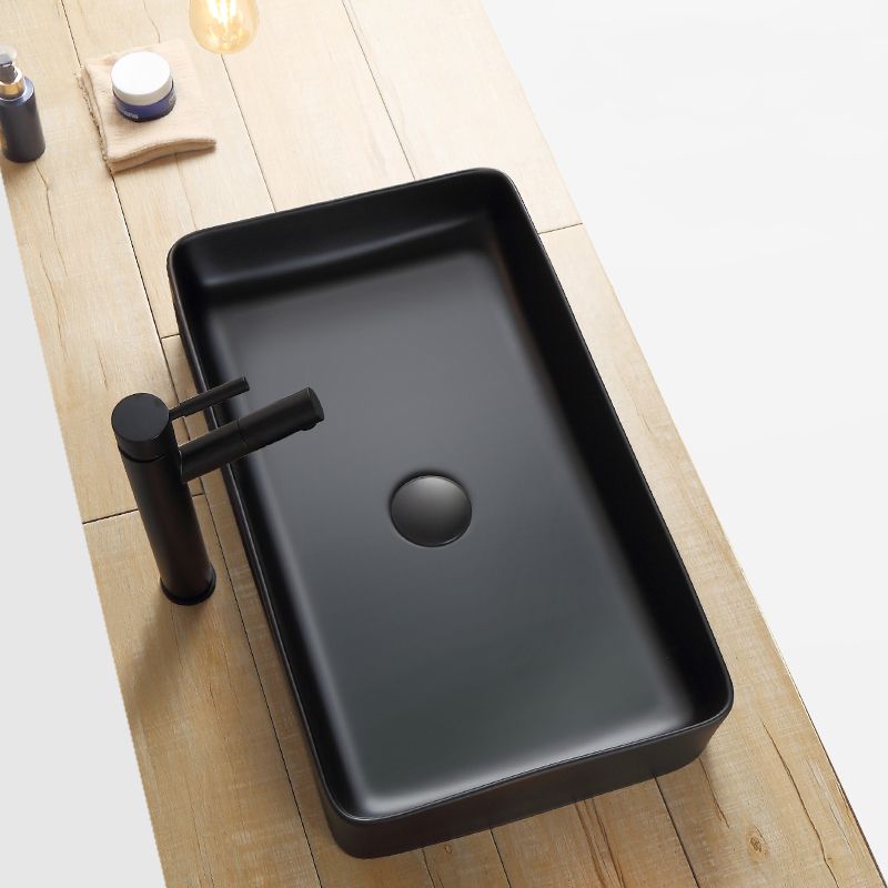 Lavoar blat Rea Denis Black, 61x35cm, ceramica sanitara - MarbelOn