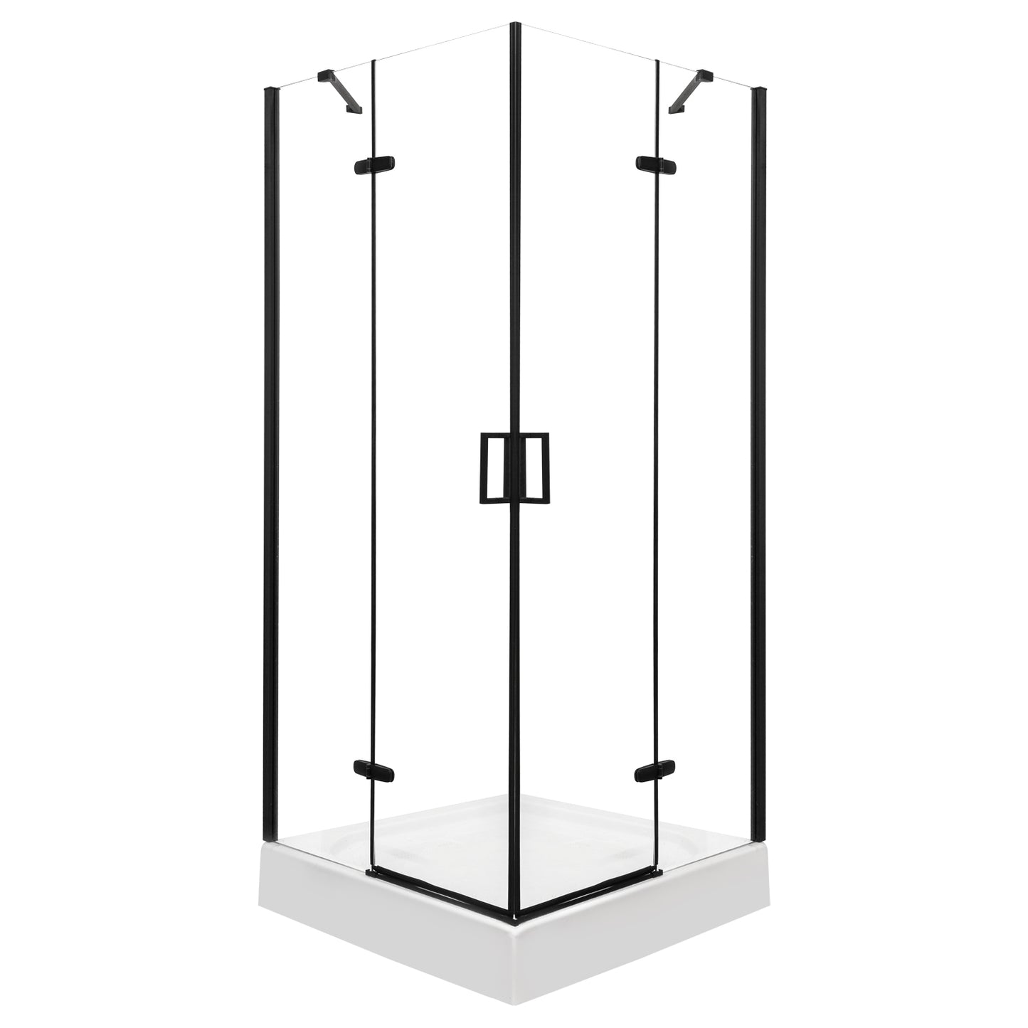 Cabina dus Flow, 90x90cm, finisaj negru mat