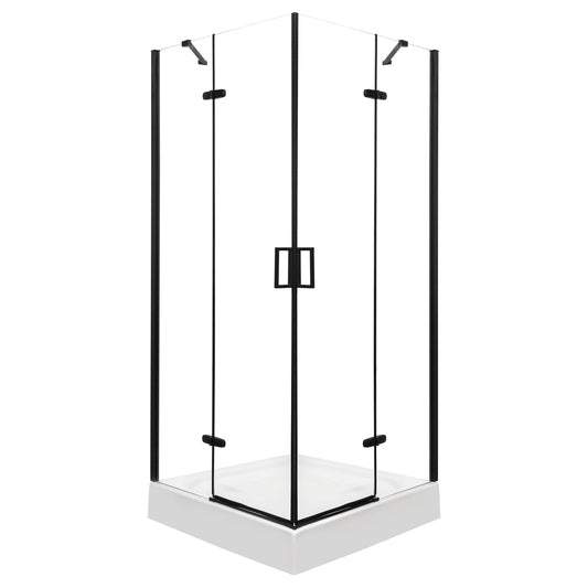 Cabina dus Flow, 90x90cm, finisaj negru mat