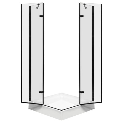 Cabina dus Flow, 90x90cm, finisaj negru mat