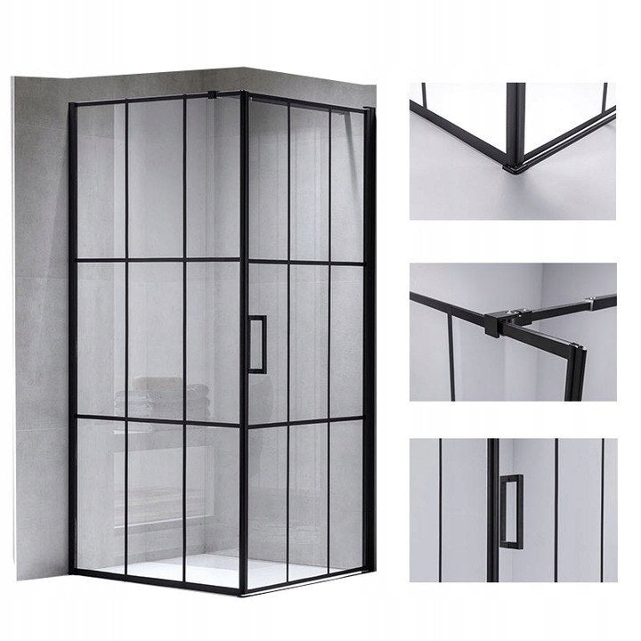 Cabina dus MBO- BS13B, 90x90cm, finisaj negru