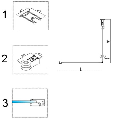 Cabina dus MBO- BS04B , 90x90cm, finisaj negru