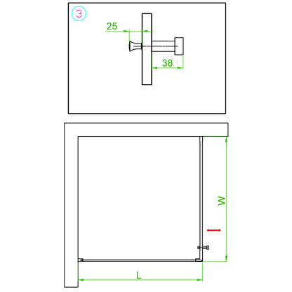 Cabina dus MBO- BS10A, 80x80cm, finisaj negru