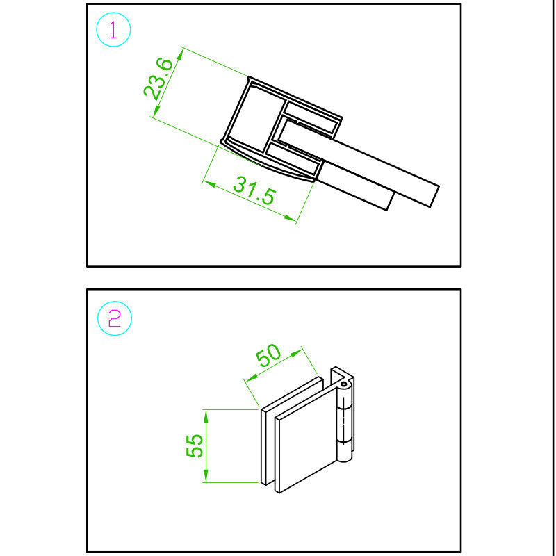 Cabina dus MBO- BS10A, 80x80cm, finisaj negru