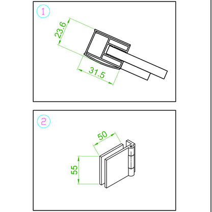 Cabina dus MBO- BS10B, 90x90cm, finisaj negru