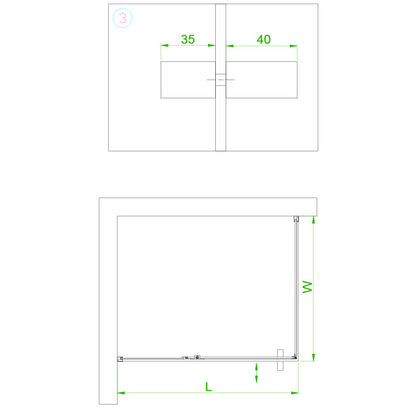 Cabina dus MBO- BS16B , 110x90cm, finisaj negru mat