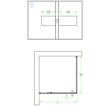 Cabina dus MBO-BS11B, 90x90cm, finisaj negru