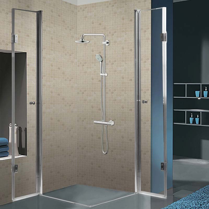 Cabina dus MBO-KZ1290B,90x90cm, finisaj crom