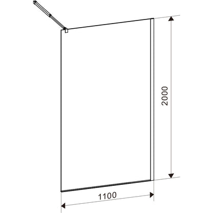 Panou dus Walk-In MBO-SH04C, 90x200cm, sticla securizata 8mm, finisaj negru mat