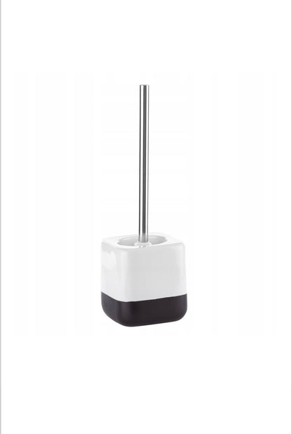 Set accesorii de baie Karo, ceramica, alb si negru
