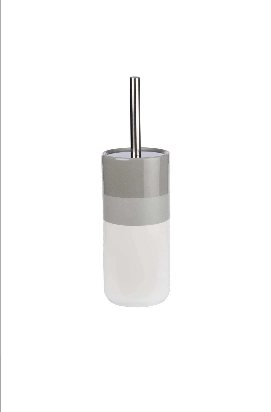 Set accesorii de baie Bora, ceramica, alb si gri