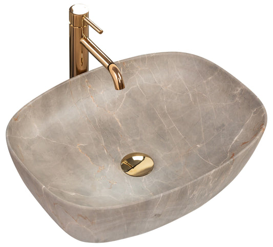 Lavoar blat Rea Freja Beige, 51x39.5cm, ceramica sanitara - MarbelOn
